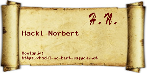 Hackl Norbert névjegykártya